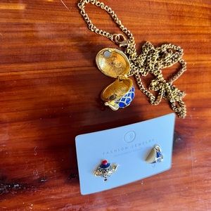 Teacup earring and teapot necklace set